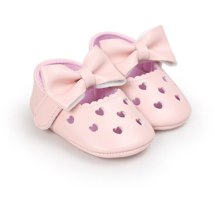 Baby/peuter zoete effen strik decor prinses Prewalker schoenen