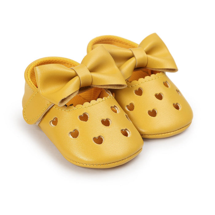 Baby/peuter zoete effen strik decor prinses Prewalker schoenen