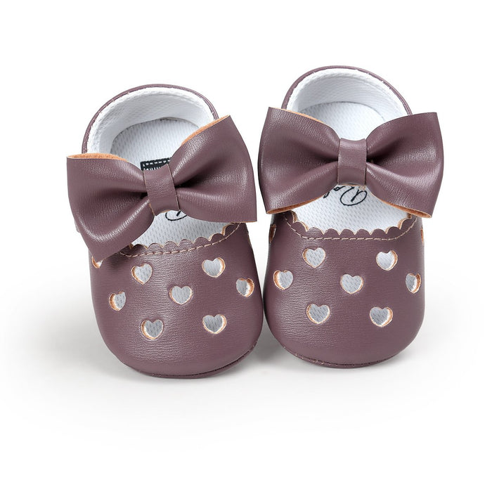 Baby/peuter zoete effen strik decor prinses Prewalker schoenen