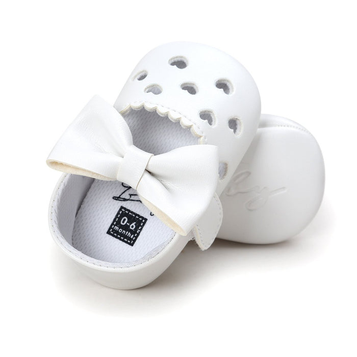 Baby/peuter zoete effen strik decor prinses Prewalker schoenen