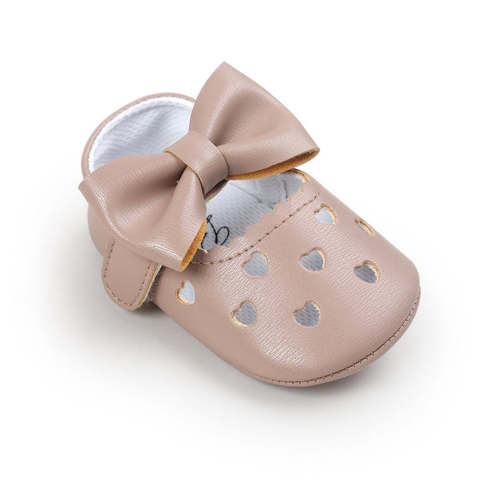 Baby/peuter zoete effen strik decor prinses Prewalker schoenen