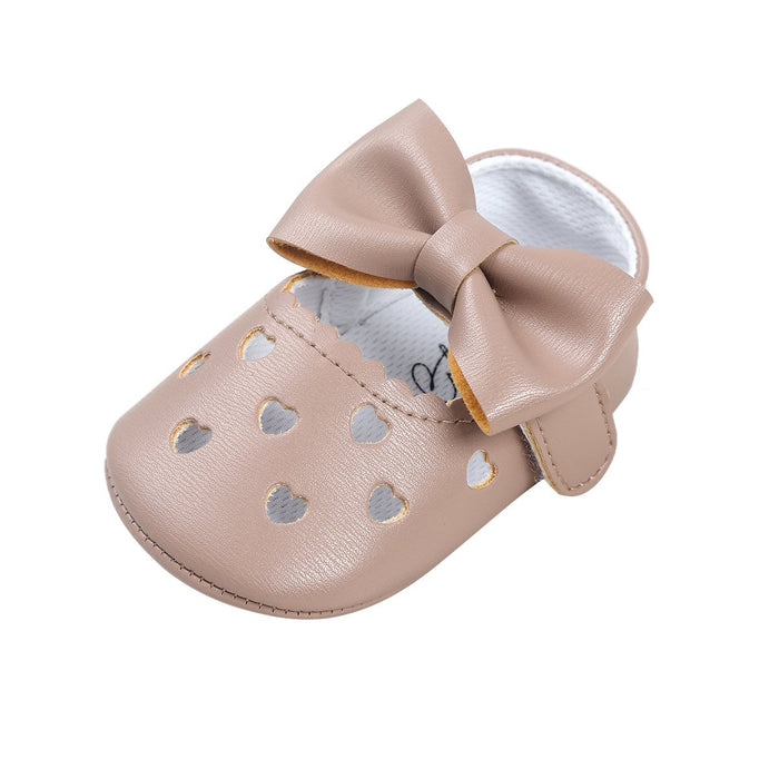 Baby/peuter zoete effen strik decor prinses Prewalker schoenen