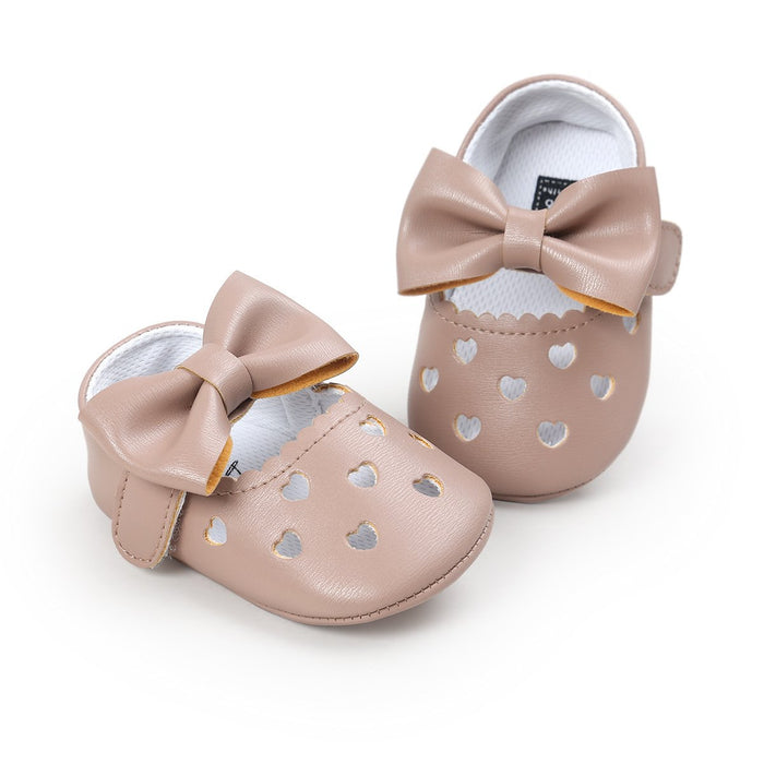 Baby/peuter zoete effen strik decor prinses Prewalker schoenen