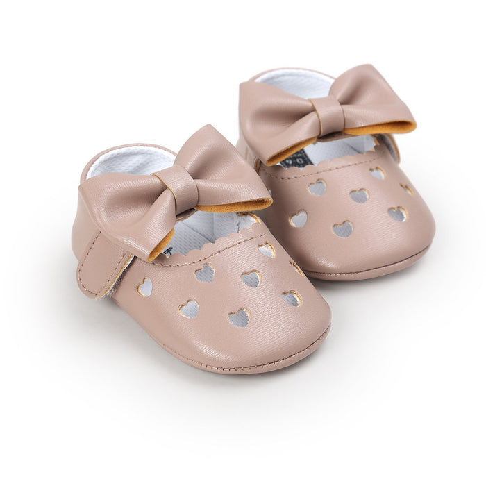 Baby/peuter zoete effen strik decor prinses Prewalker schoenen