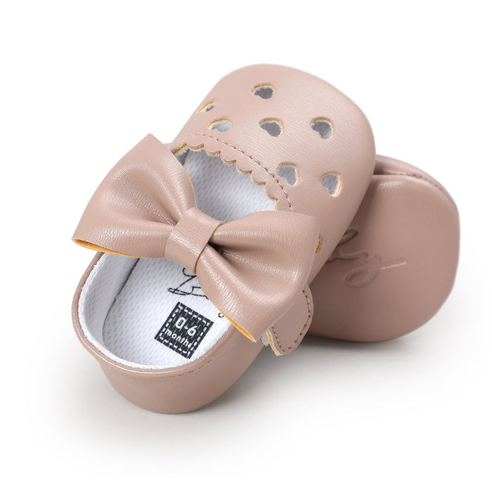 Baby/peuter zoete effen strik decor prinses Prewalker schoenen