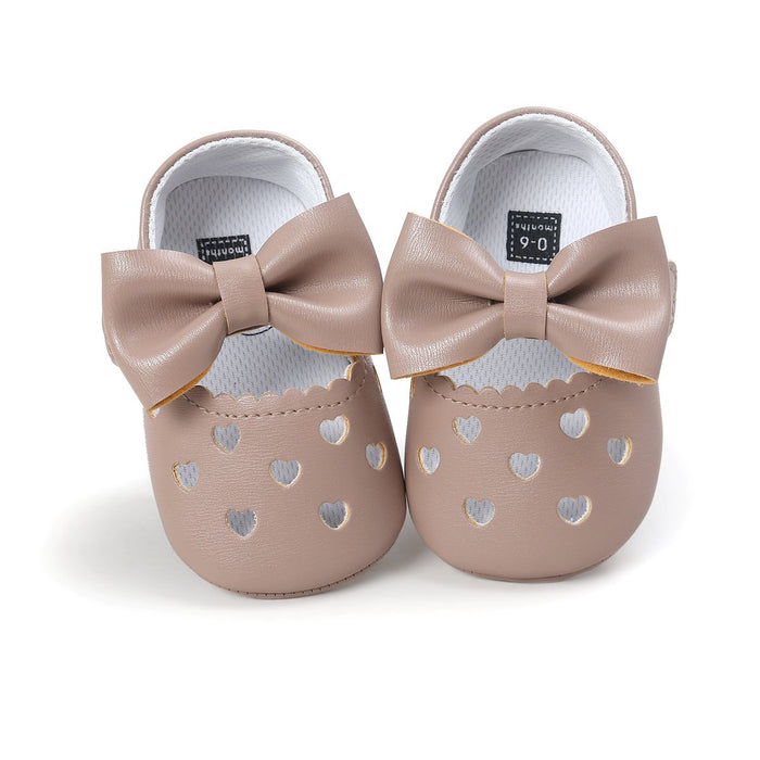 Baby/peuter zoete effen strik decor prinses Prewalker schoenen