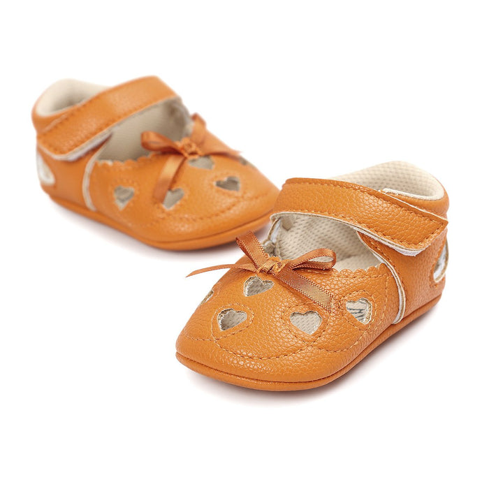 Zapatos con velcro lisos con decoración bonita para bebé/niña pequeña