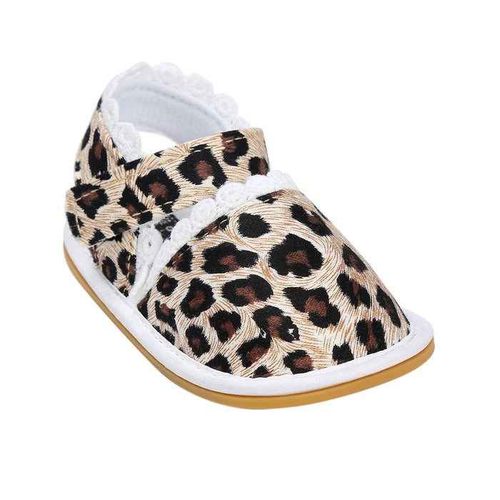 Zapatos casuales para caminar con estampado de leopardo para bebés y niños pequeños