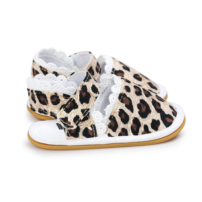 Zapatos casuales para caminar con estampado de leopardo para bebés y niños pequeños