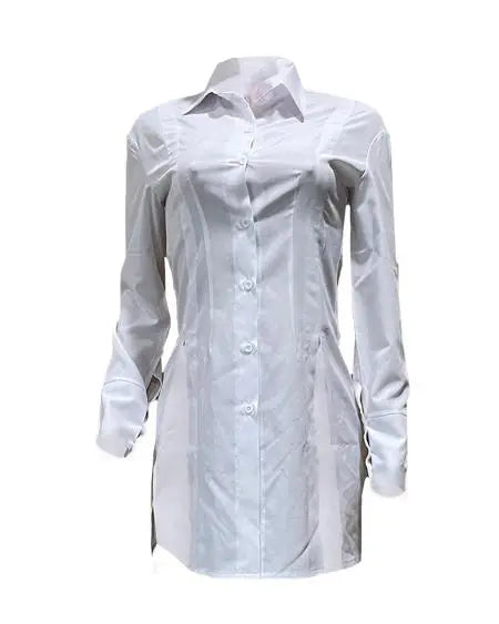 Shirt Dress with Buttons and Side Slits