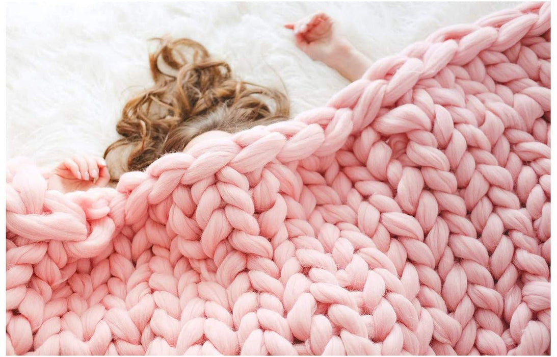 Chunky Knit Blanket – Cozy and Warm Braided Blanket for Couch and Bed