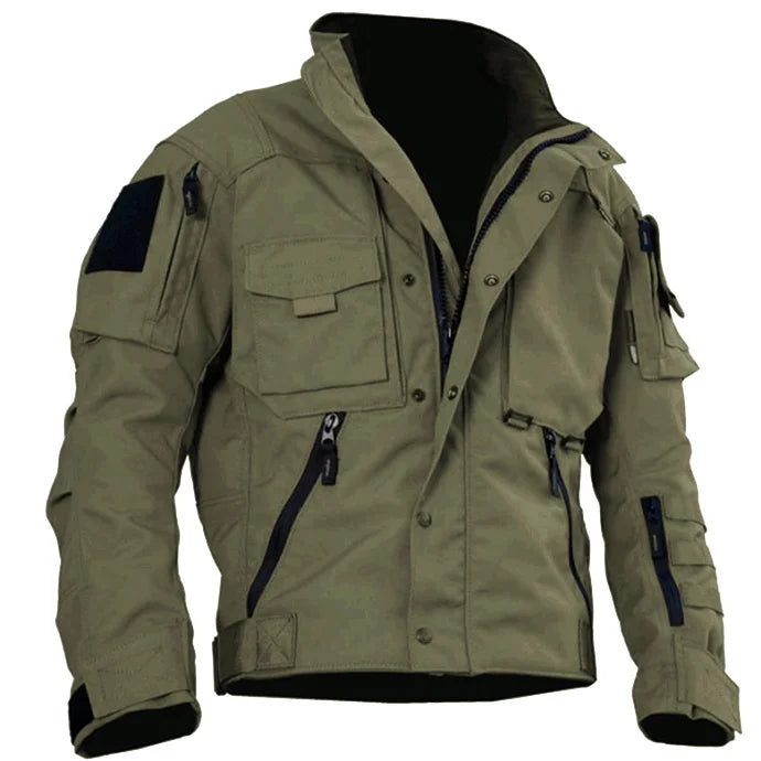 Men's Durable All-Terrain Tactical Jacket with Articulated Padding