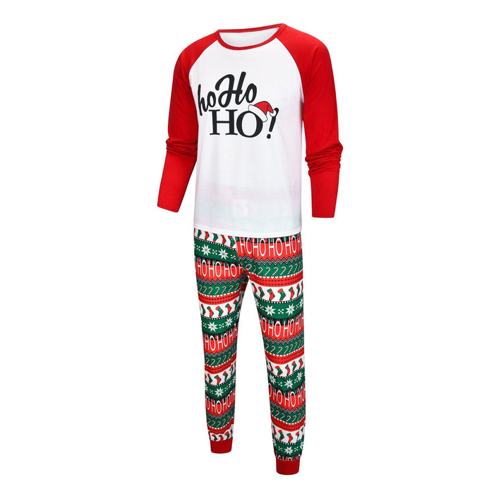 Family Matching Merry Christmas Top and Socks Patterned Pants Pajamas Set