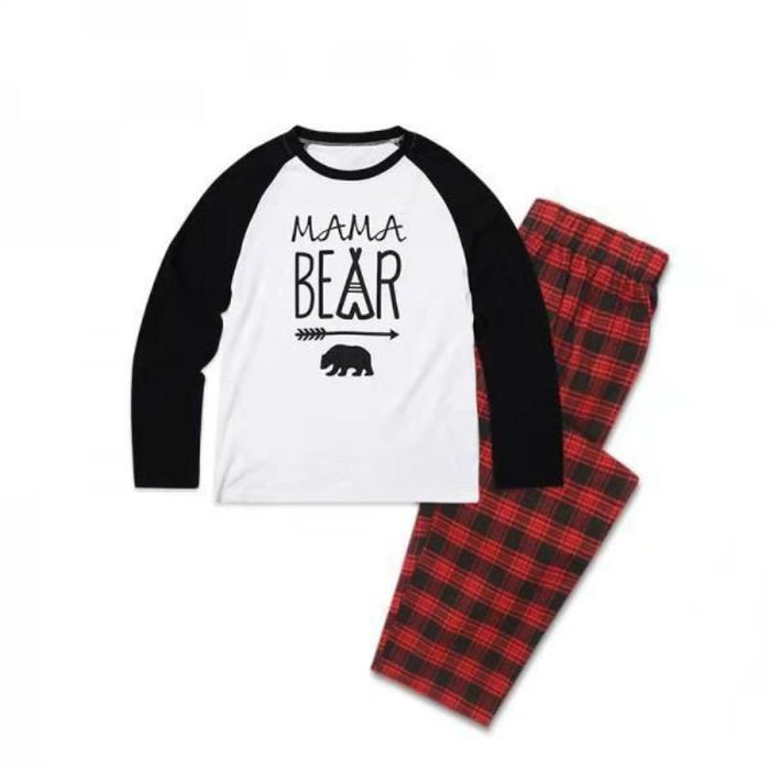 Family Bear Plaid Christmas Matching Pajamas Set