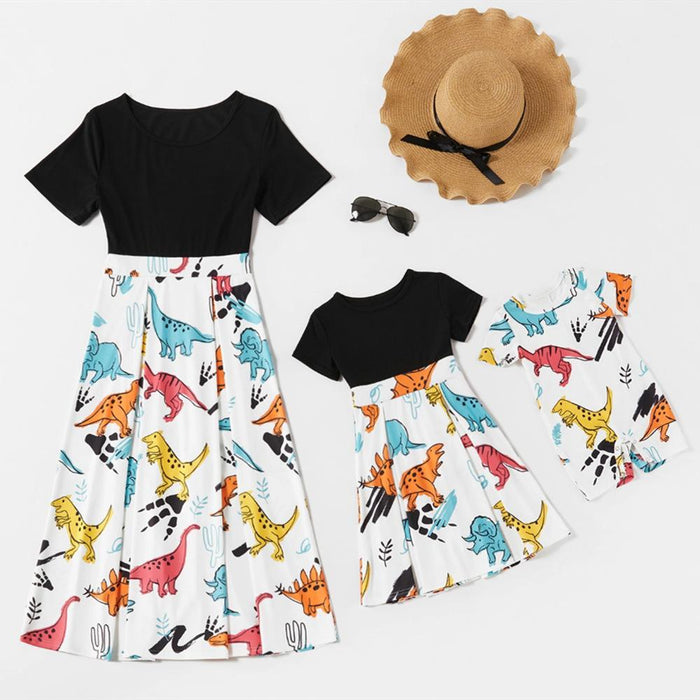 Cute Dinosaur Matching Dresses