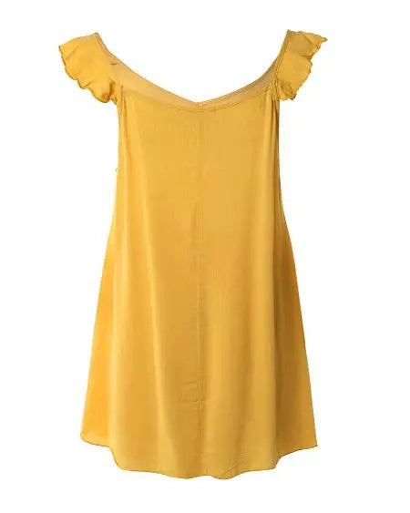 Plus Size Set: Flutter Sleeve Tank Top & Raw Hem Shorts