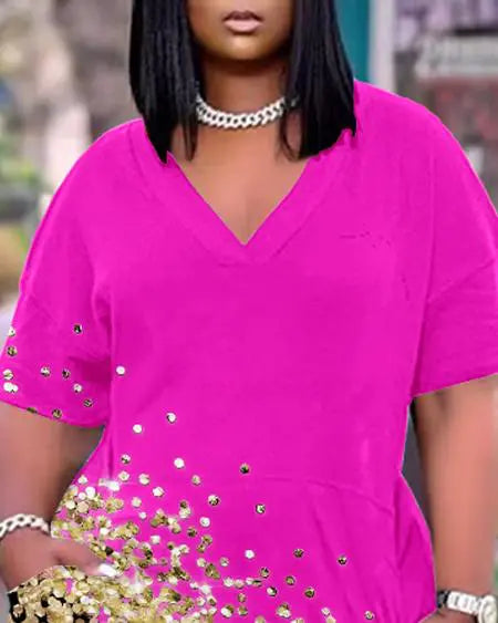 Plus Size Casual Dress with Leopard Print & Pockets