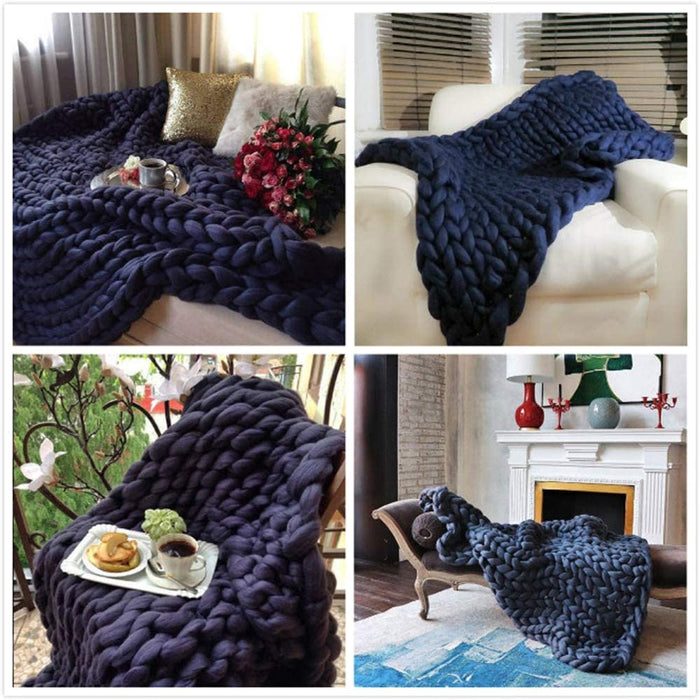 Chunky Knit Blanket – Cozy and Warm Braided Blanket for Couch and Bed