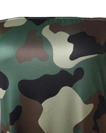 Grote maten camouflage maxi-jurk met off-shoulder snit 