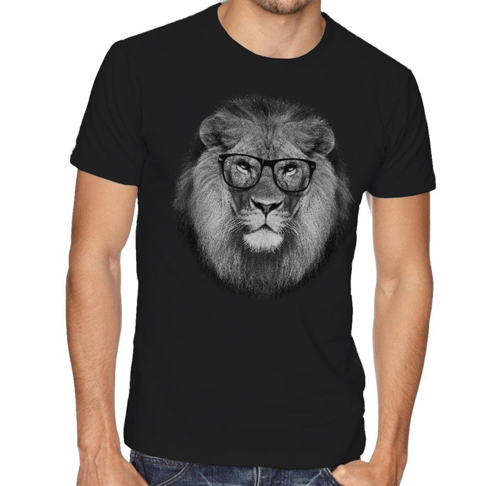 Camiseta clásica con gafas y león