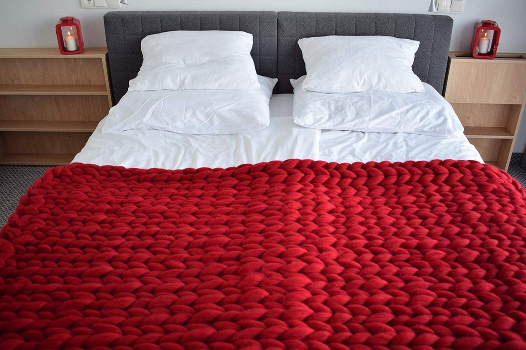 Chunky Knit Blanket – Cozy and Warm Braided Blanket for Couch and Bed