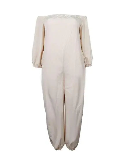 Grote maten romper met off-shoulder ontwerp en zakken 