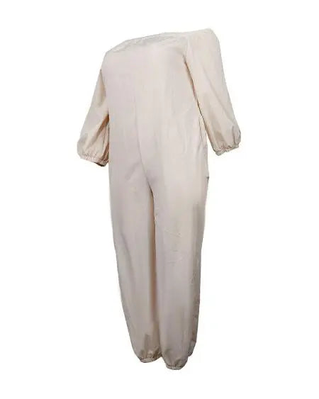 Grote maten romper met off-shoulder ontwerp en zakken 