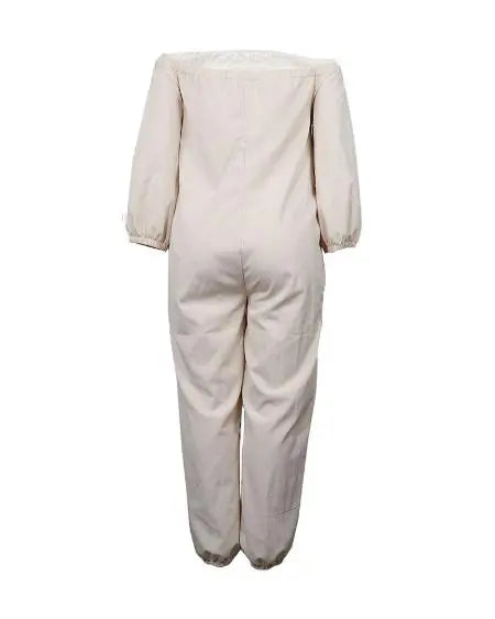 Grote maten romper met off-shoulder ontwerp en zakken 