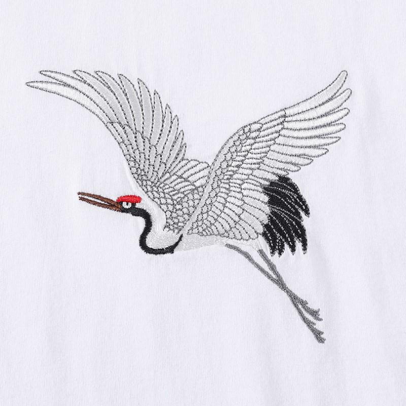 Crane Embroidered T-Shirt