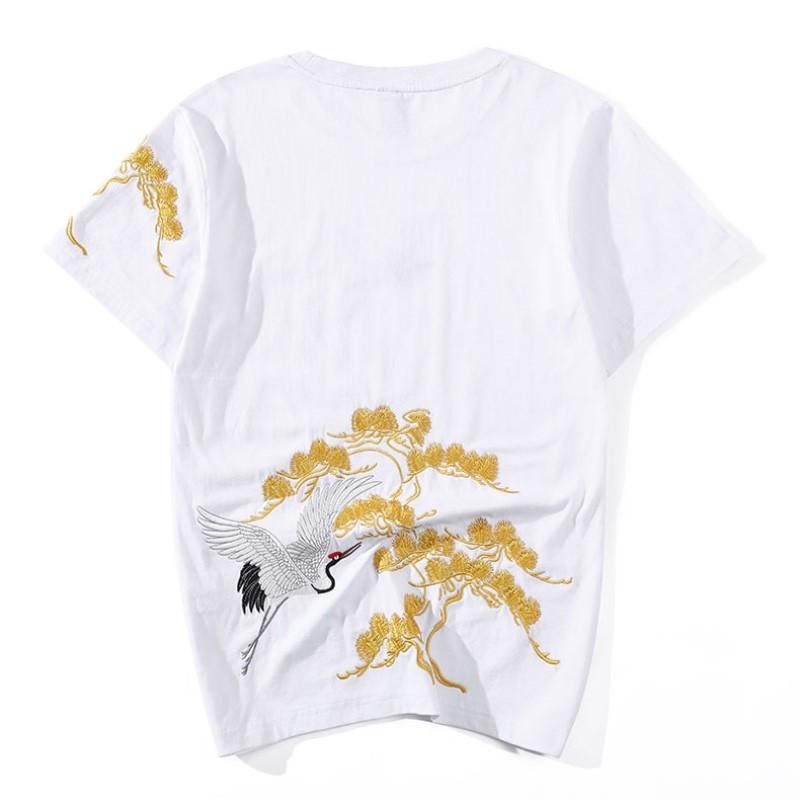 Crane Embroidered T-Shirt