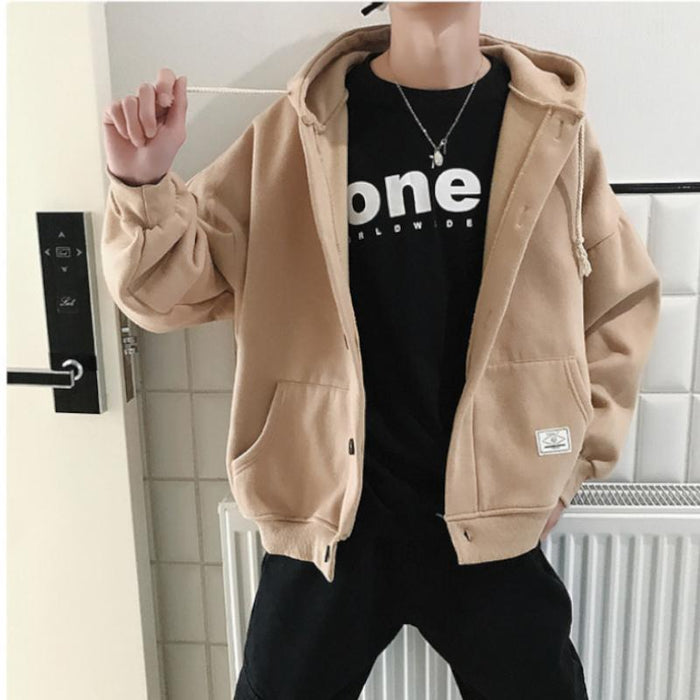Casual Baggy Button-Up Hoodie