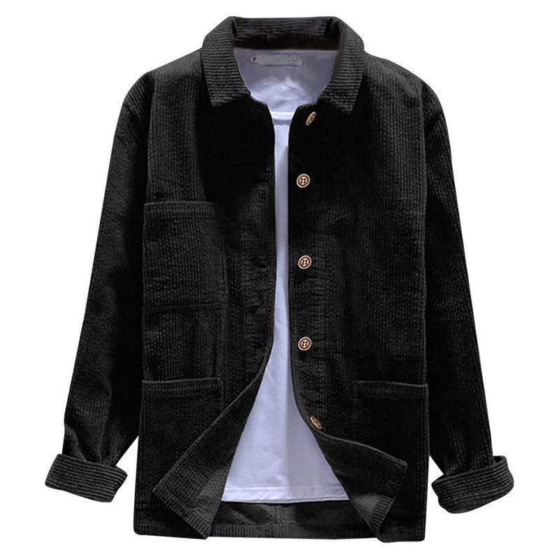 Solid Corduroy Button-Down Shirt