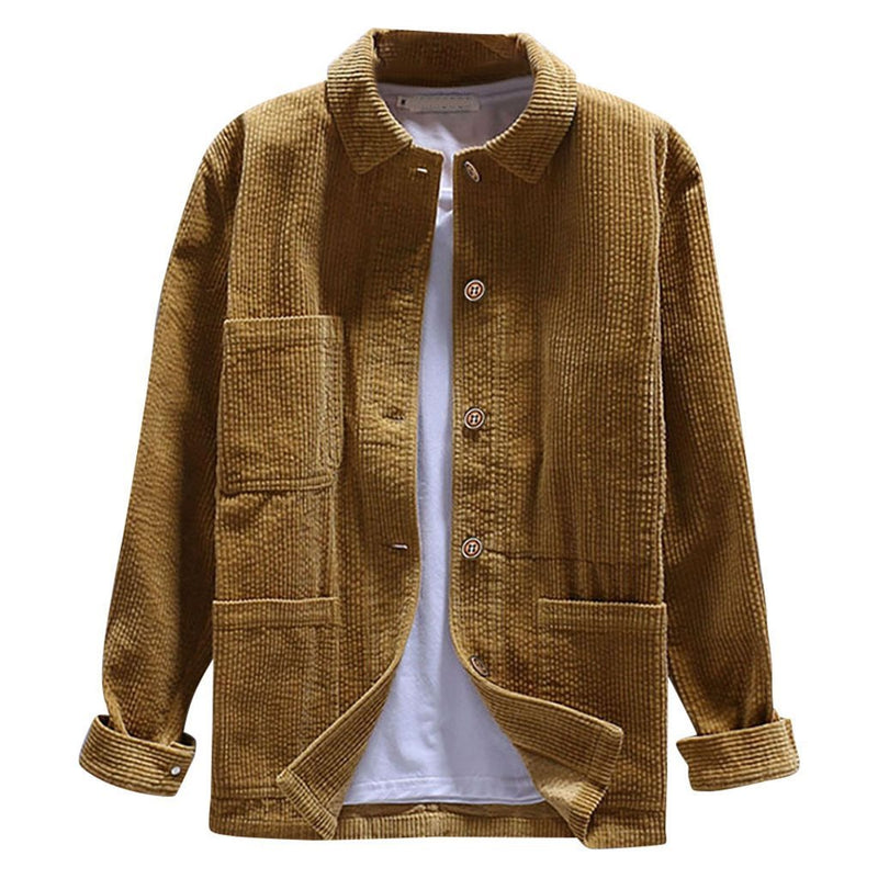 Solid Corduroy Button-Down Shirt