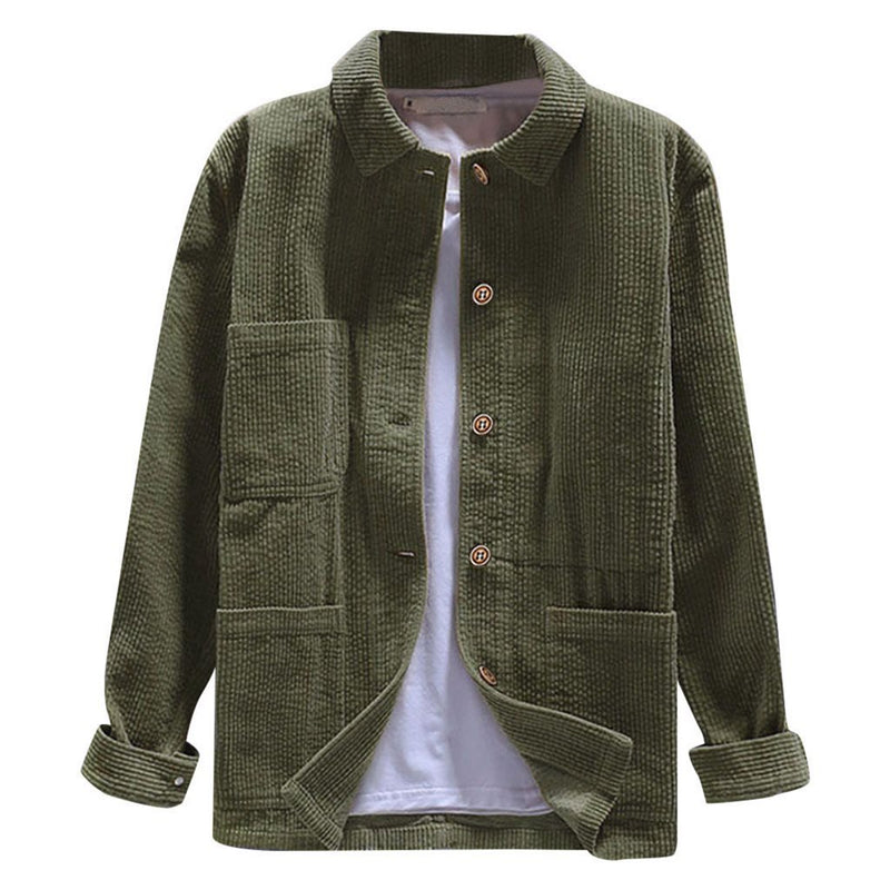 Solid Corduroy Button-Down Shirt