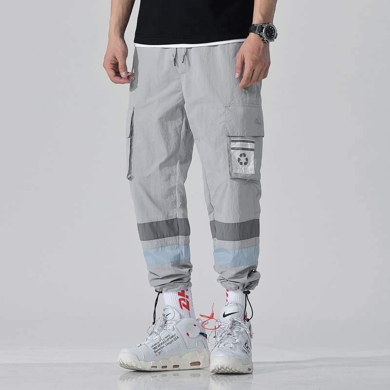 Lichtgrijze cargojoggingbroek
