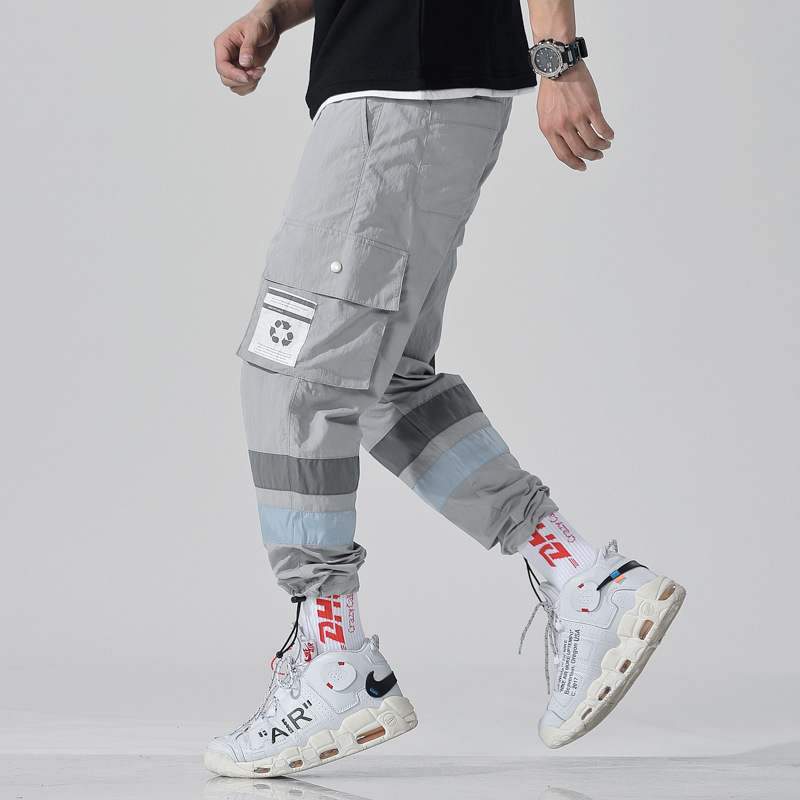 Lichtgrijze cargojoggingbroek