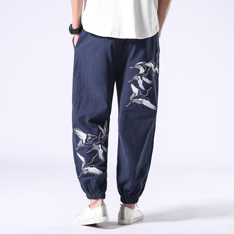 Hummingbird Embroidery Pants