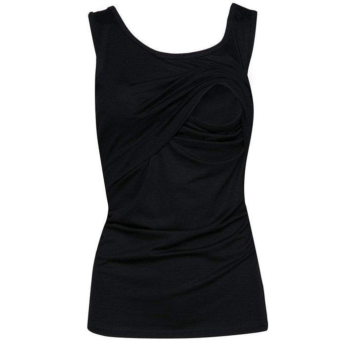 Solid color nursing sleeveless top