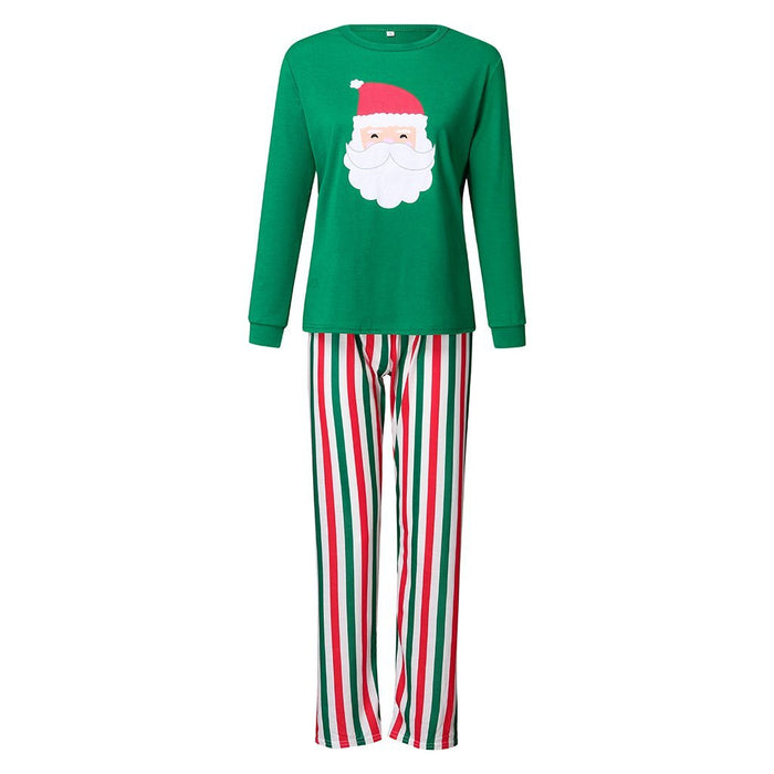Kerstman-print-top en gestreepte broek Familie bijpassende pyjamaset