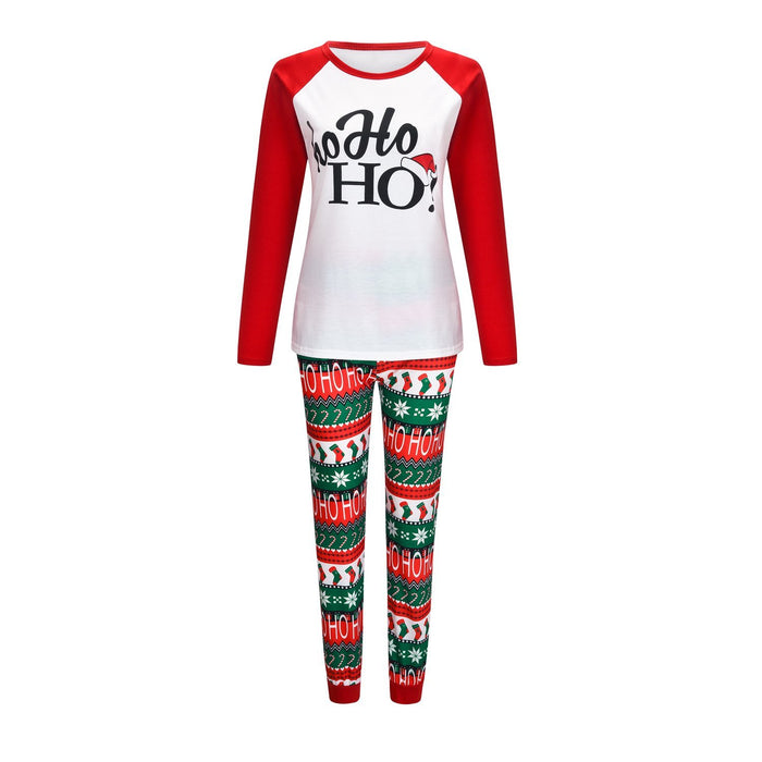 Family Matching Merry Christmas Top and Socks Patterned Pants Pajamas Set