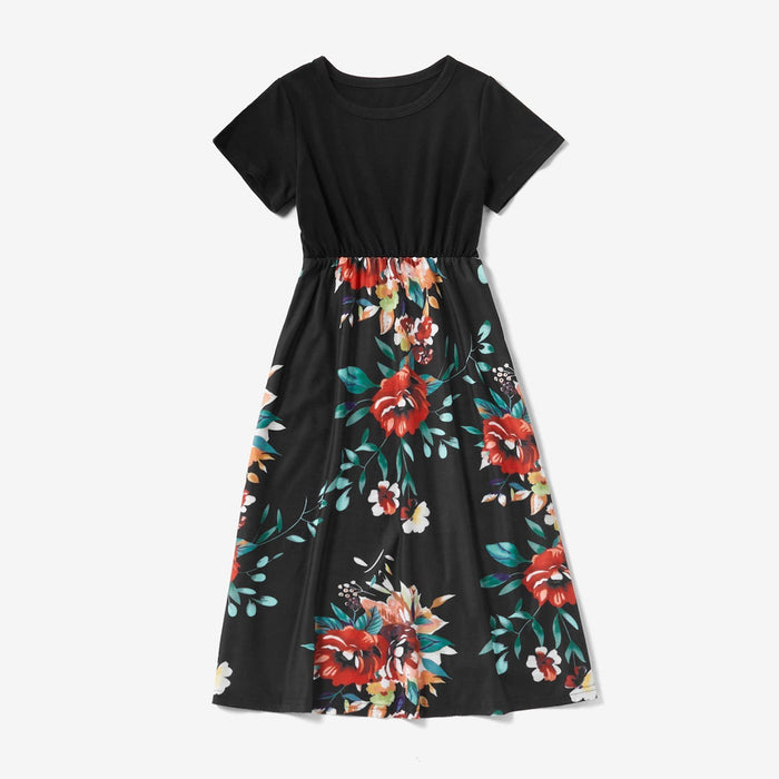 Mommy and Me Floral Print Short sleeve Dresses