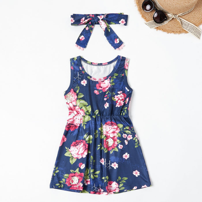 Summer New Boho Floral Tank Dresses for Mommy and Me