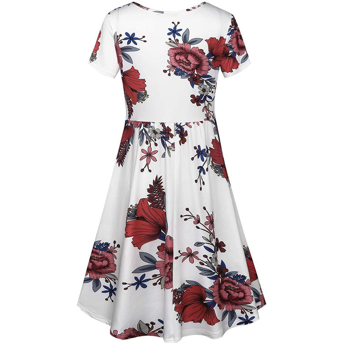 Floral short-sleeved nursing dress