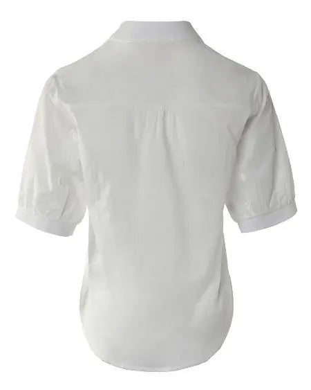 Half Sleeve Top with Floral Eyelet Embroidery Pattern