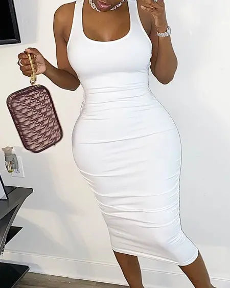 Lace-Up Dress with Cutout Design and Zipper Accent