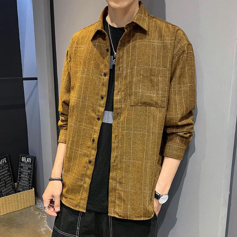 Light Plaid Button-Down Shirt