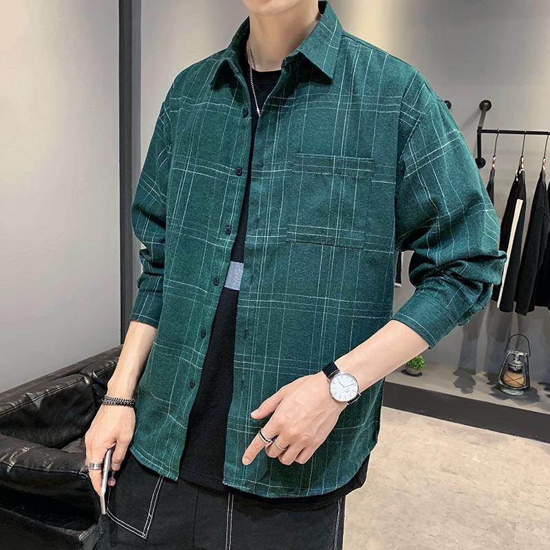 Light Plaid Button-Down Shirt