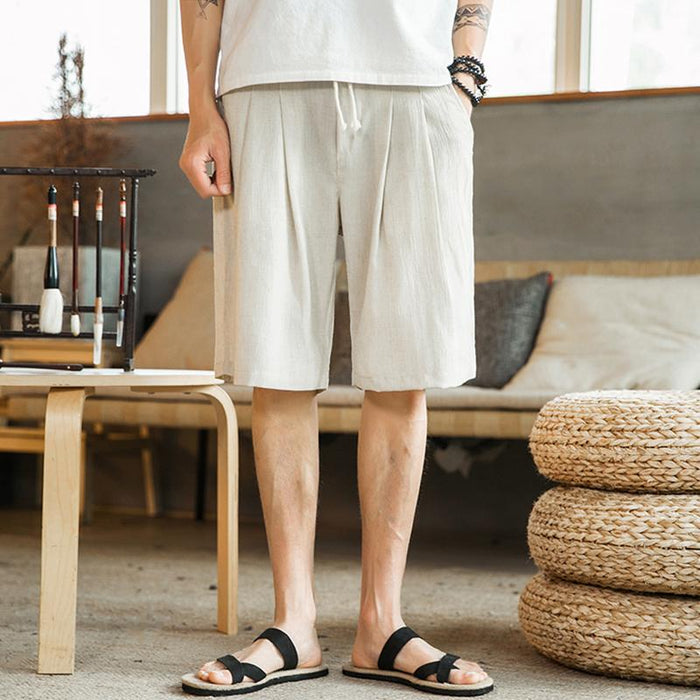 Basic Linen Blend Shorts