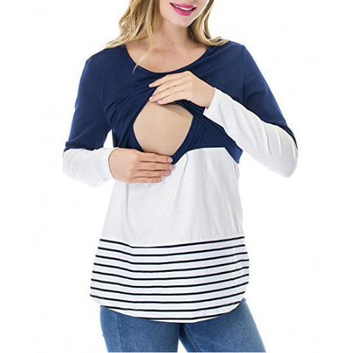 Casual Maternity Striped Long Sleeve Top