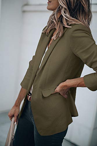 Womens Basic Colors Blazer Open Front Long Sleeve Casual Jacket